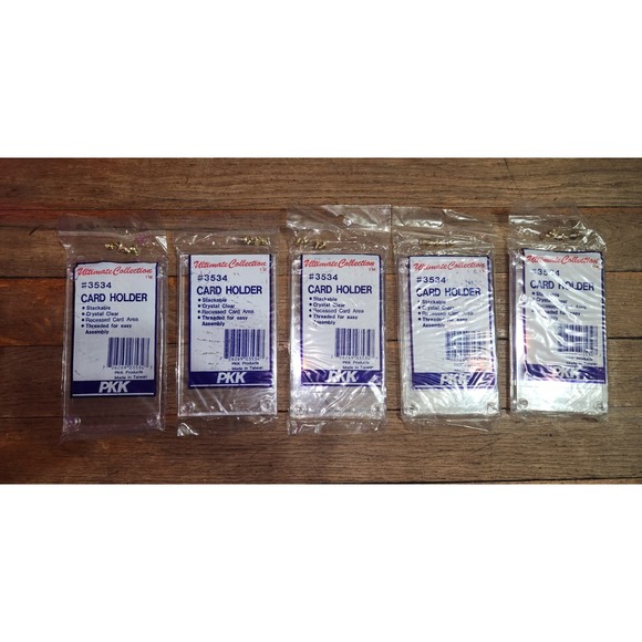 Other - Set Of 5 Ultimate Collection #3534 Stackable Clear‎ Card Holders With Screws~NEW